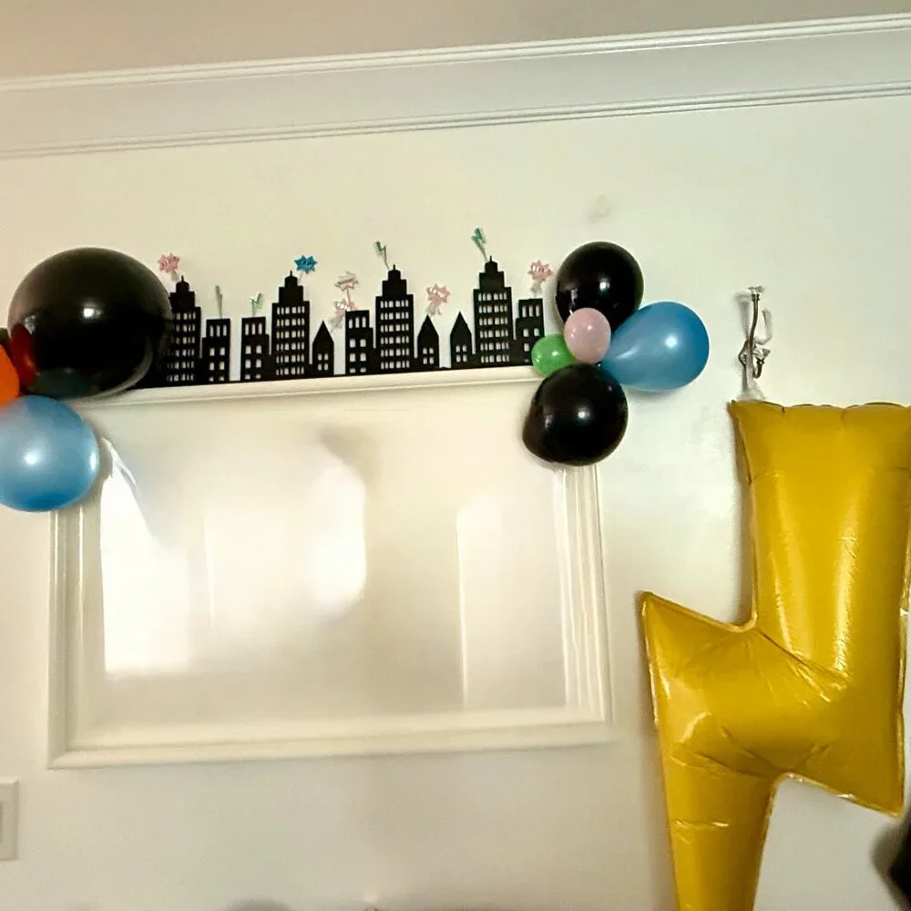 6 Superhero Party Theme Skyscraper Centerpieces